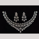 Kavita Art Silver Plated American Diamond And Pearl Necklace Set