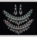 Kavita Art Silver Plated American Diamond And Pearl Necklace Set