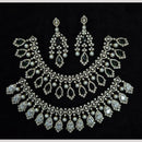 Kavita Art Silver Plated American Diamond And Pearl Necklace Set