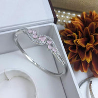 Kavita Art Silver Plated AD Openable Bracelet