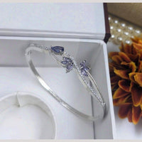 Kavita Art Silver Plated AD Openable Bracelet