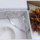 Kavita Art Silver Plated AD Openable Bracelet