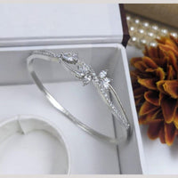 Kavita Art Silver Plated AD Openable Bracelet