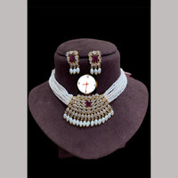 Kavita Art Gold Plated Crystal Stone Pearl And Beads Necklace Set