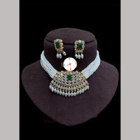 Kavita Art Gold Plated Crystal Stone Pearl And Beads Necklace Set