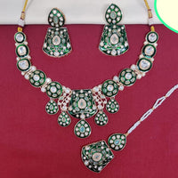 Kavita Art Gold Plated Kundan Stone And Meenakari Necklace Set