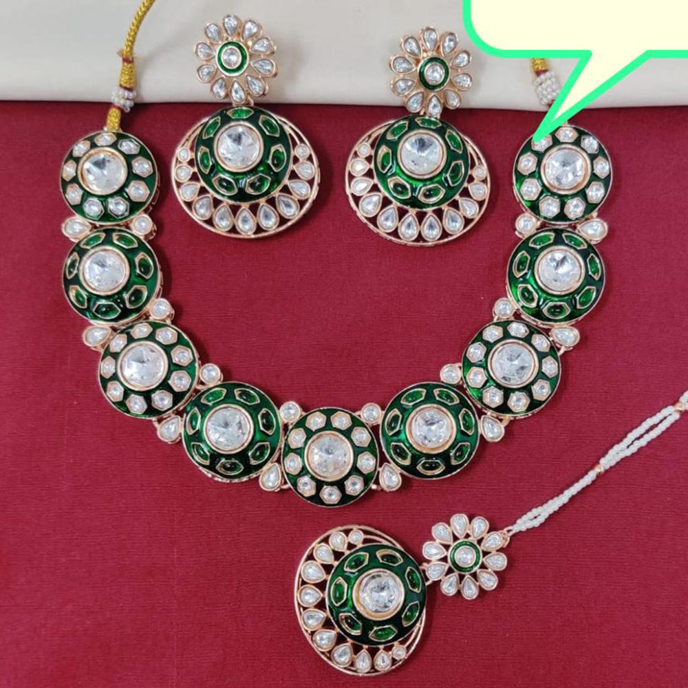 Kavita Art Gold Plated Kundan Stone And Meenakari Necklace Set