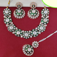 Kavita Art Gold Plated Kundan Stone And Meenakari Necklace Set