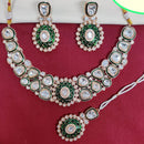 Kavita Art Gold Plated Kundan Stone And Meenakari Necklace Set
