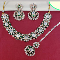 Kavita Art Gold Plated Kundan Stone And Meenakari Necklace Set