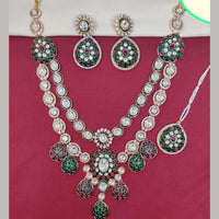 Kavita Art Gold Plated Kundan Stone And Meenakari Necklace Set