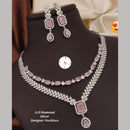 Kavita Art Silver Plated American Diamond Necklace Set
