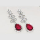 Kavita Art Silver Plated American Diamonds Dangler Earrings