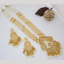 Kavita Art Gold Plated Kundan Stone Pearl And Beads Meenakari Long Necklace Set