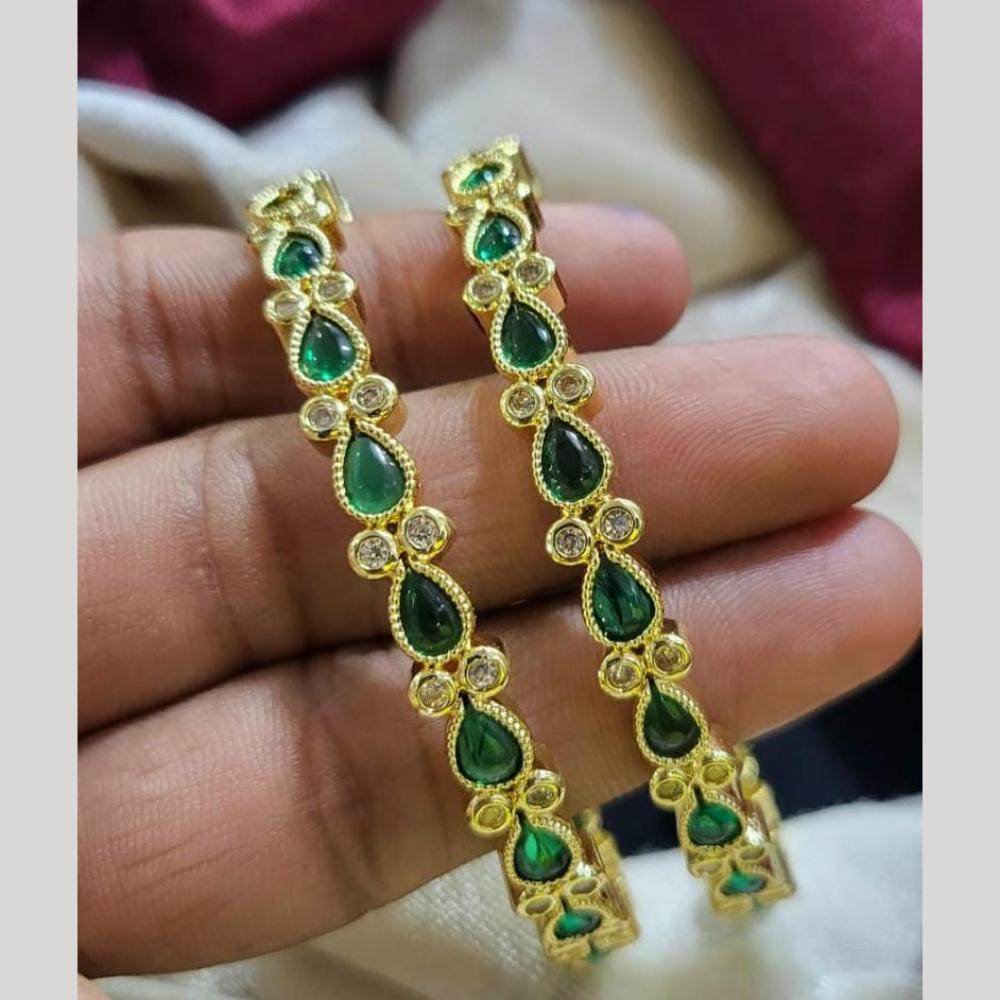 Kavita Art Gold Plated Crystal Stone Bangles Set