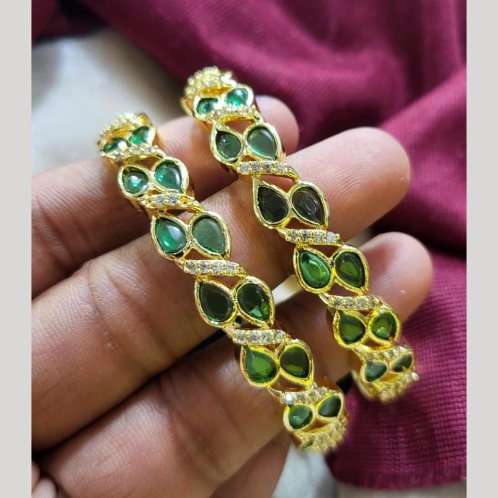 Kavita Art Gold Plated Crystal Stone Bangles Set