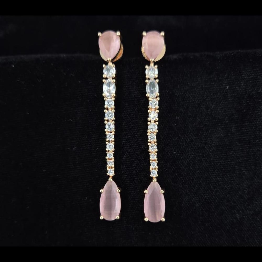Kavita Art Gold Plated American Diamonds Dangler Earrings