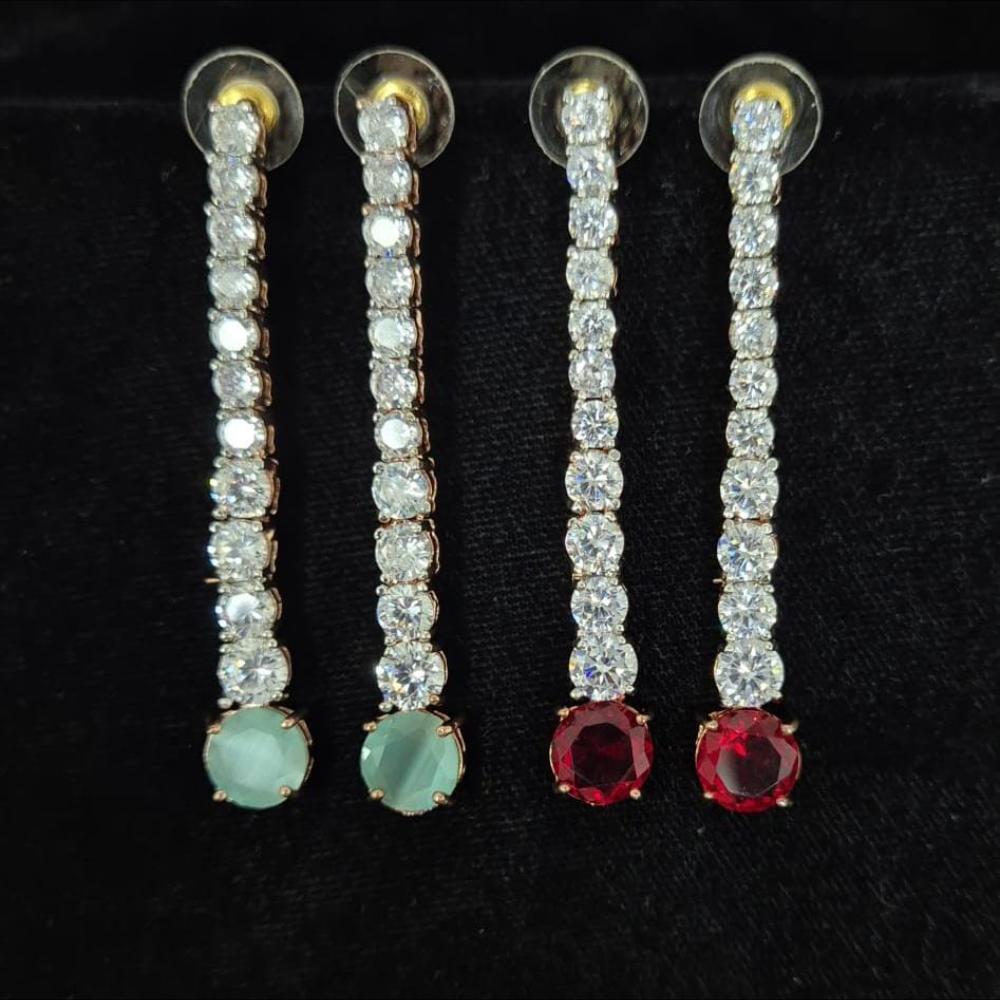 Kavita Art Gold Plated American Diamonds Dangler Earrings