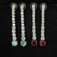 Kavita Art Gold Plated American Diamonds Dangler Earrings