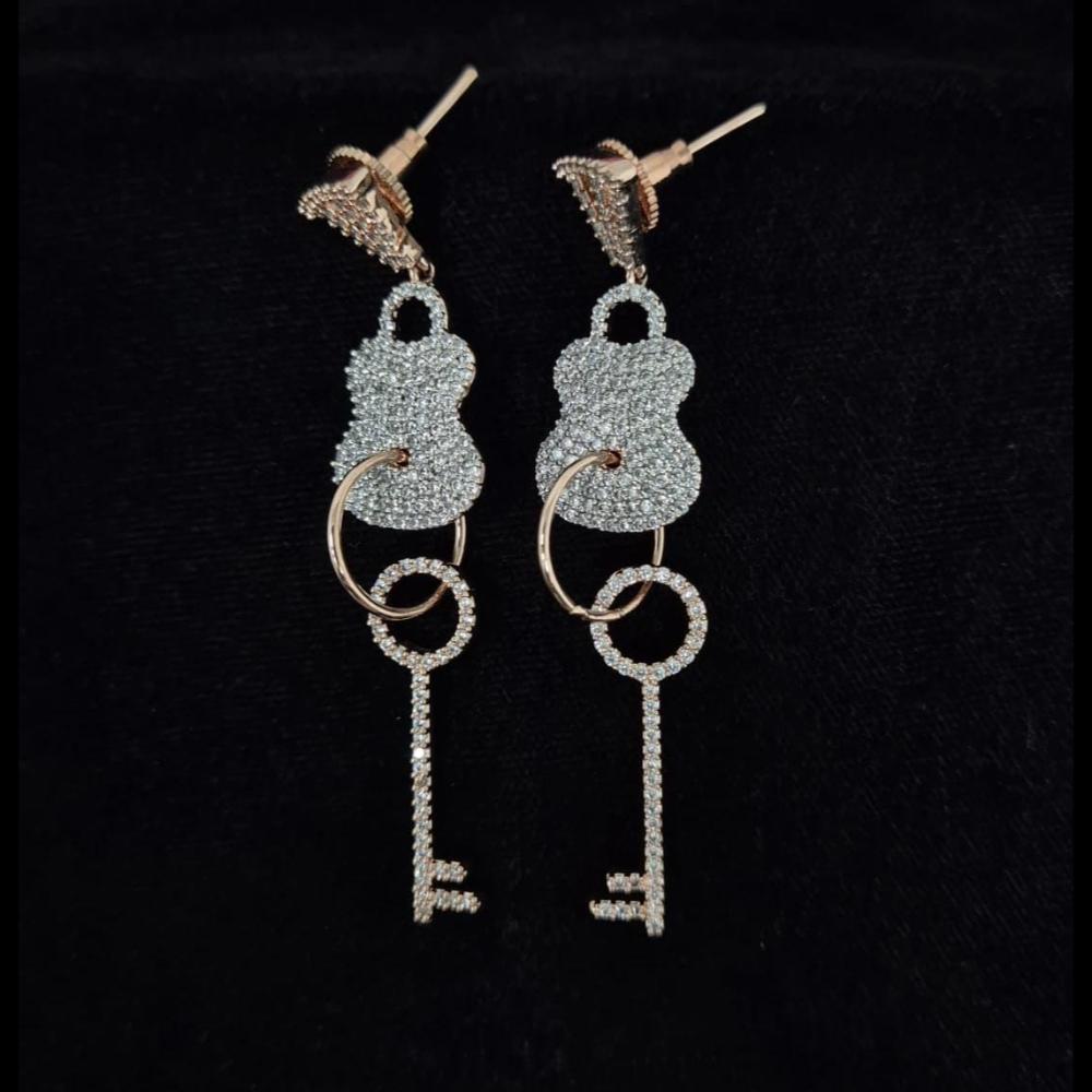 Kavita Art 2-Tone Plated American Diamonds Dangler Earrings