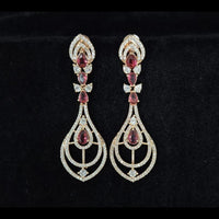 Kavita Art Gold Plated American Diamonds Dangler Earrings