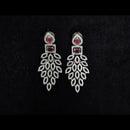 Kavita Art Silver Plated American Diamonds Dangler Earrings