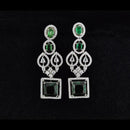 Kavita Art Silver Plated American Diamonds Dangler Earrings