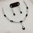 Kavita Art Silver Plated American Diamond Necklace Set
