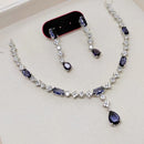 Kavita Art Silver Plated American Diamond Necklace Set