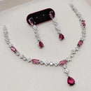 Kavita Art Silver Plated American Diamond Necklace Set
