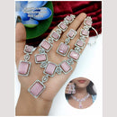 Kavita Art Silver Plated American Diamond Necklace Set