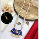 Kavita Art Gold Plated Kundan Stone Pearl And Beads Meenakari Long Necklace Set