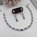 Kavita Art Silver Plated American Diamond Necklace Set