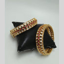 Kavita Art Gold Plated Polki Kundan Stone Openable Bangles Set