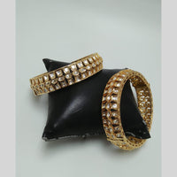 Kavita Art Gold Plated Polki Kundan Stone Openable Bangles Set