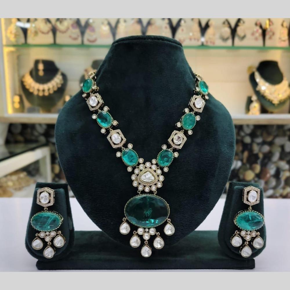 Kavita Art Gold Plated Polki Kundan Stone Necklace Set