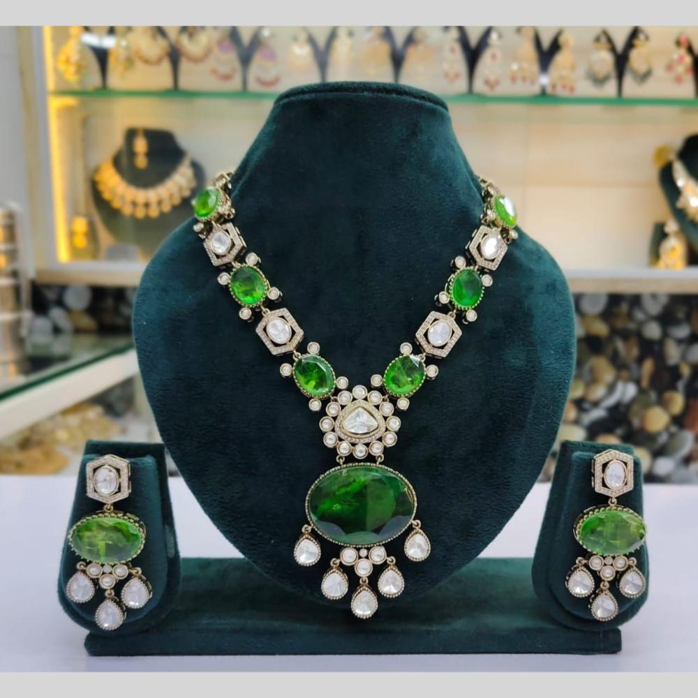 Kavita Art Gold Plated Polki Kundan Stone Necklace Set