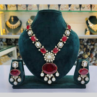 Kavita Art Gold Plated Polki Kundan Stone Necklace Set
