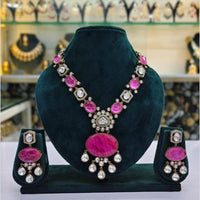 Kavita Art Gold Plated Polki Kundan Stone Necklace Set