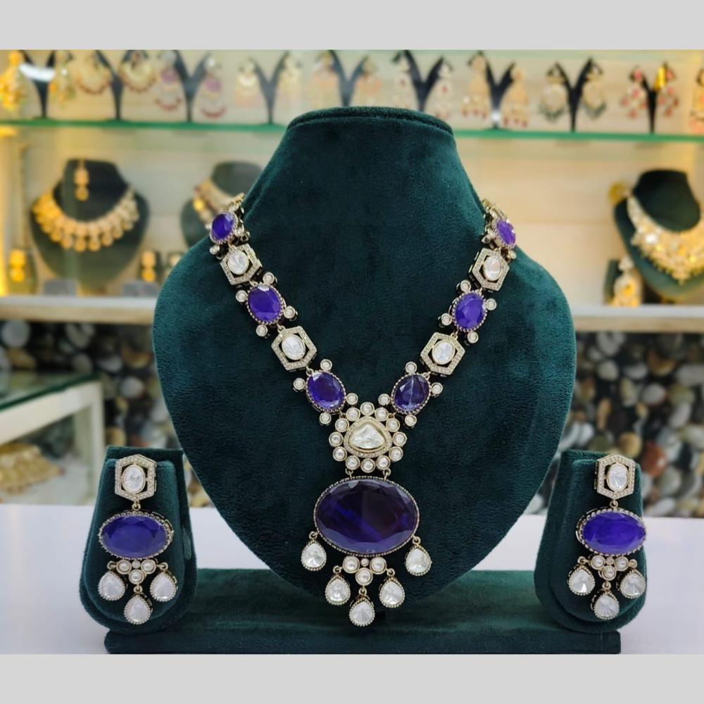 Kavita Art Gold Plated Polki Kundan Stone Necklace Set