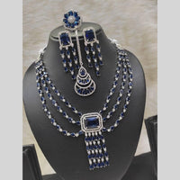 Kavita Art Silver Plated American Diamond Necklace Set With Ring
