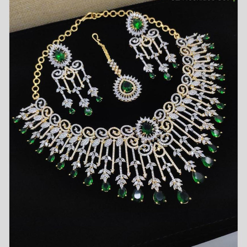 Kavita Art Gold Plated American Diamond Necklace Set