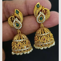 Kavita Art Gold Plated Austrian Stone And Pearl Jhumki Earrings