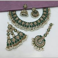 Kavita Art Gold Plated Crystal Stone And Pearl Necklace Set 