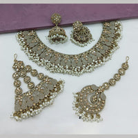 Kavita Art Gold Plated Crystal Stone And Pearl Necklace Set