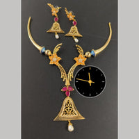 Kavita Art Gold Plated Austrian Stone And Beads Necklace Set 