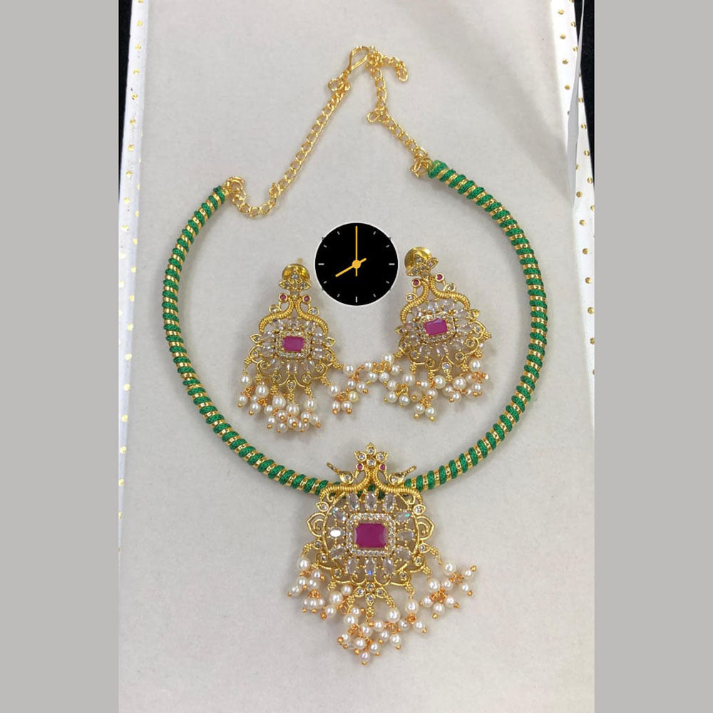 Kavita Art Festive Shine Pearl and Crystal Necklace Set
