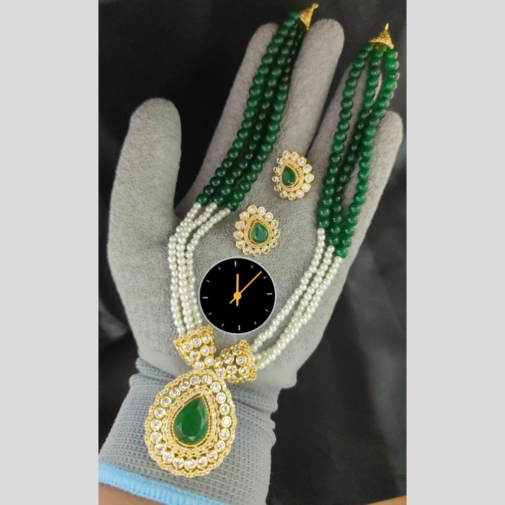 Kavita Art Crystal And Austrian Stone Beads Long Necklace Set