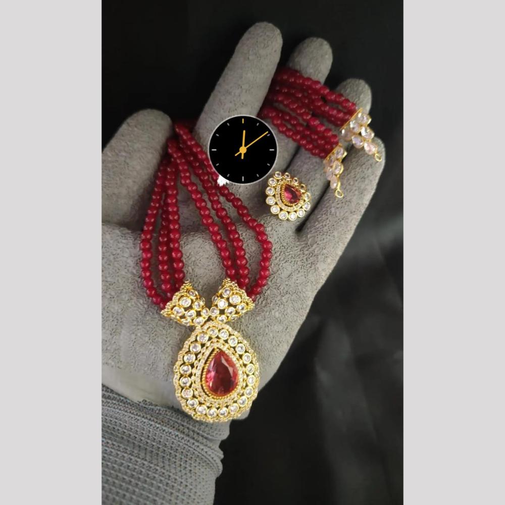Kavita Art Crystal And Austrian Stone Beads Long Necklace Set