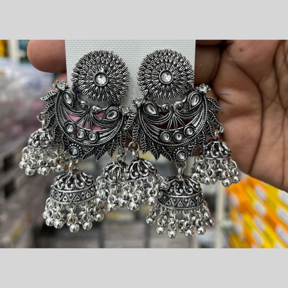 Kavita Art Vintage Look Kundan Stone Jhumki Earrings